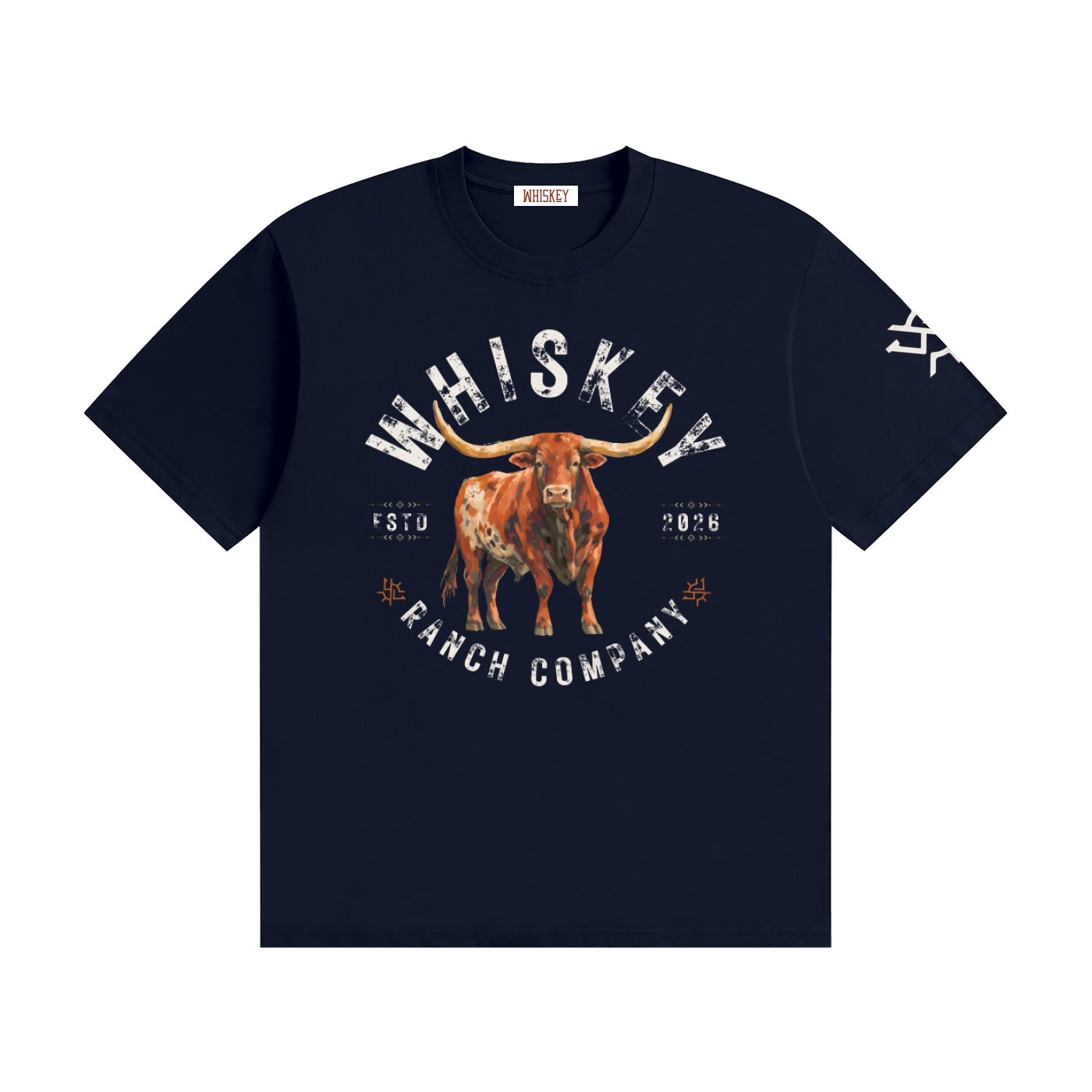 Whiskey Ranch Company Longhorn Seamless Cotton T-Shirt