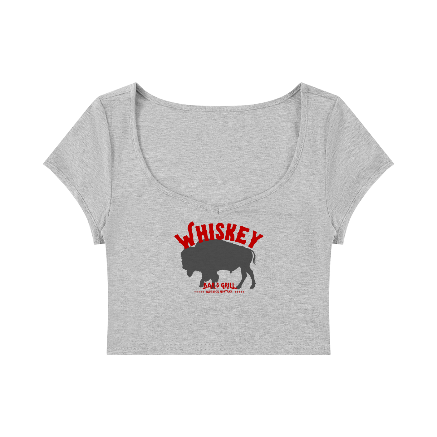 Whiskey Bar & Grill Women's Slim Cap Sleeve Crop T-Shirt