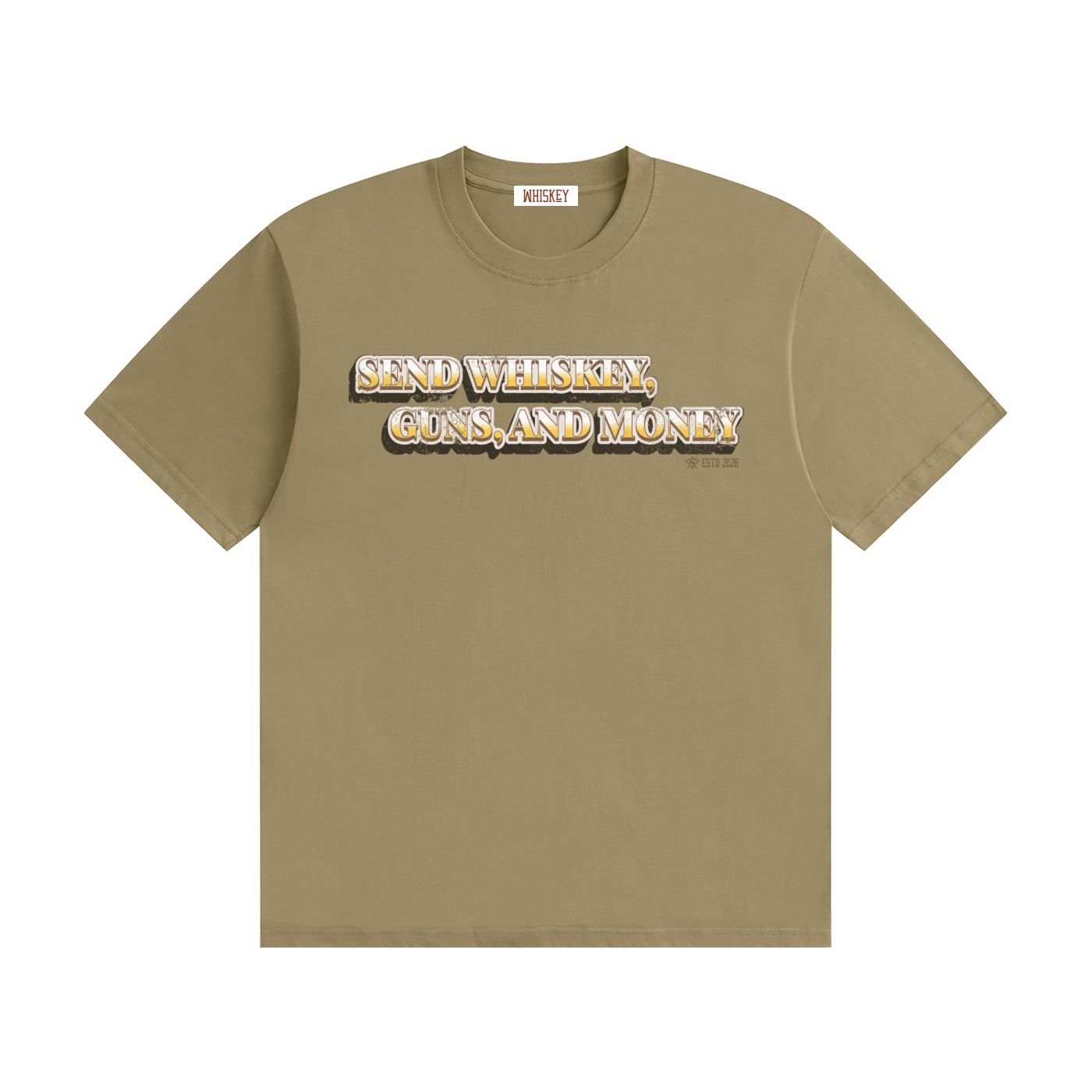 Send Whiskey, Guns, and Money Seamless Cotton T-Shirt
