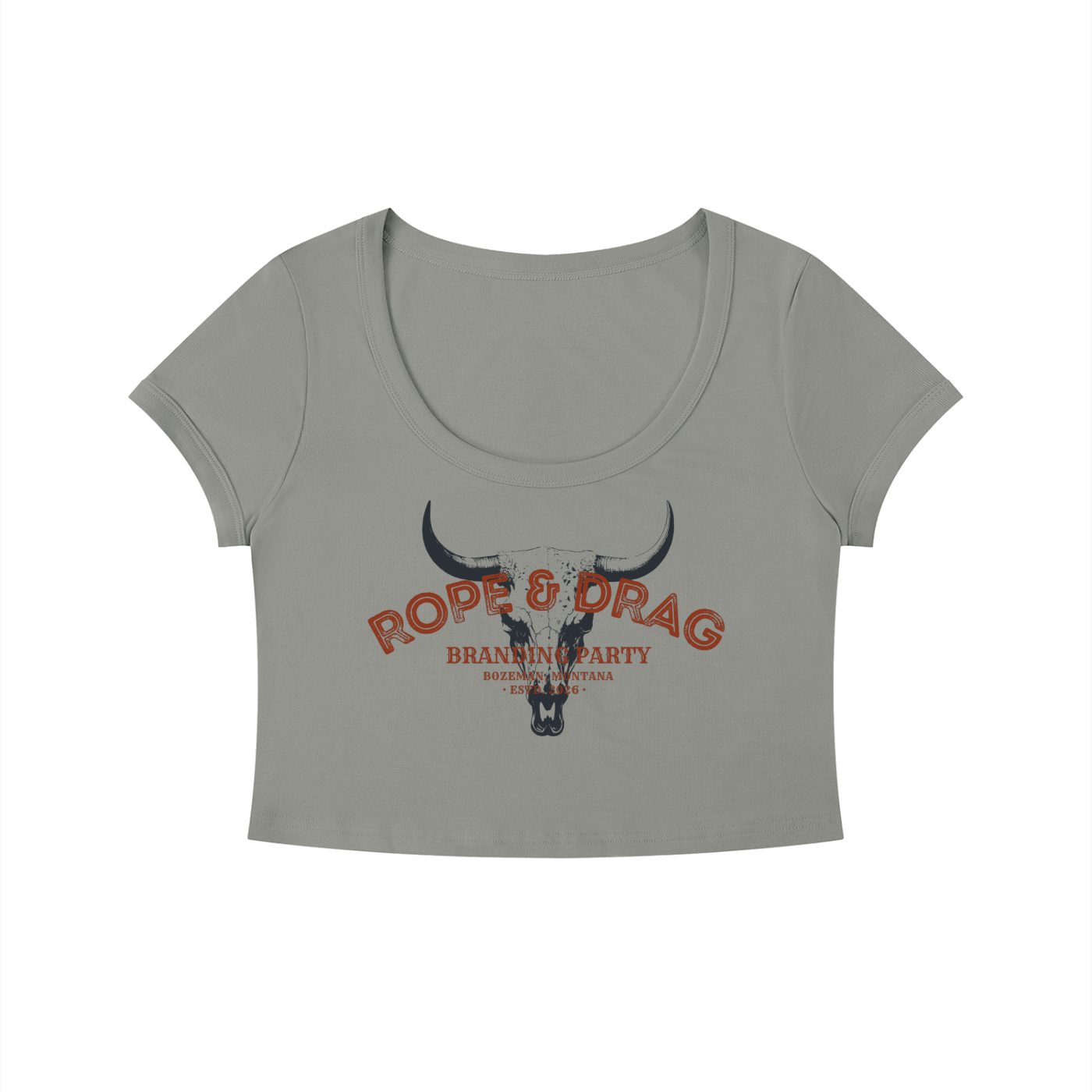 Rope and Drag Women's Solid Color Slim Crop T-Shirt