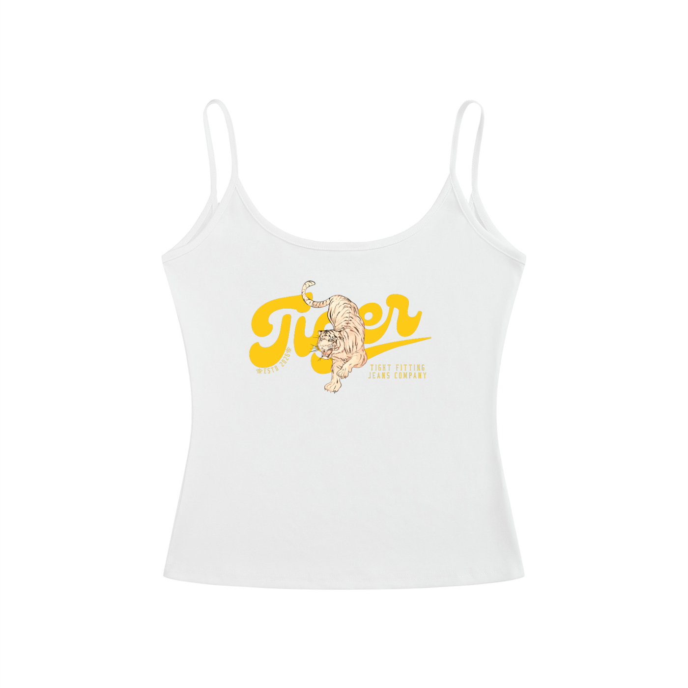 Tiger Tight Fitting Jeans Company Fit Open-Back Tank Top
