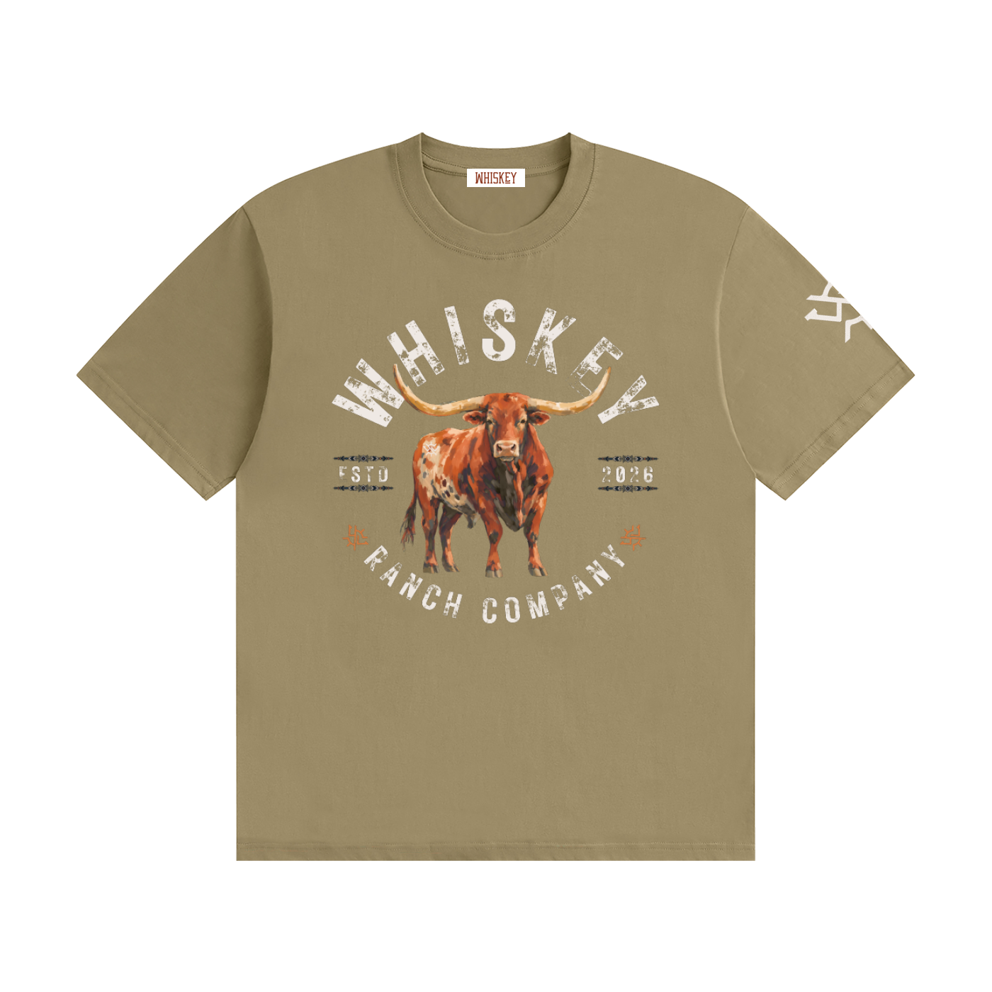 Whiskey Ranch Company Longhorn Seamless Cotton T-Shirt