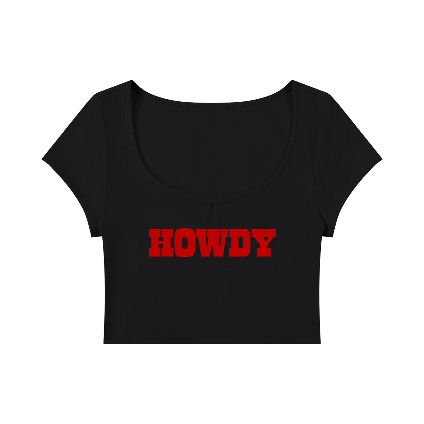 Howdy Women's Slim Cap Sleeve Crop T-Shirt