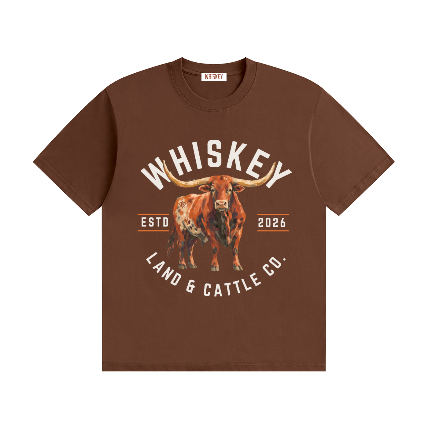 Whiskey Land and Cattle Seamless Cotton T-Shirt