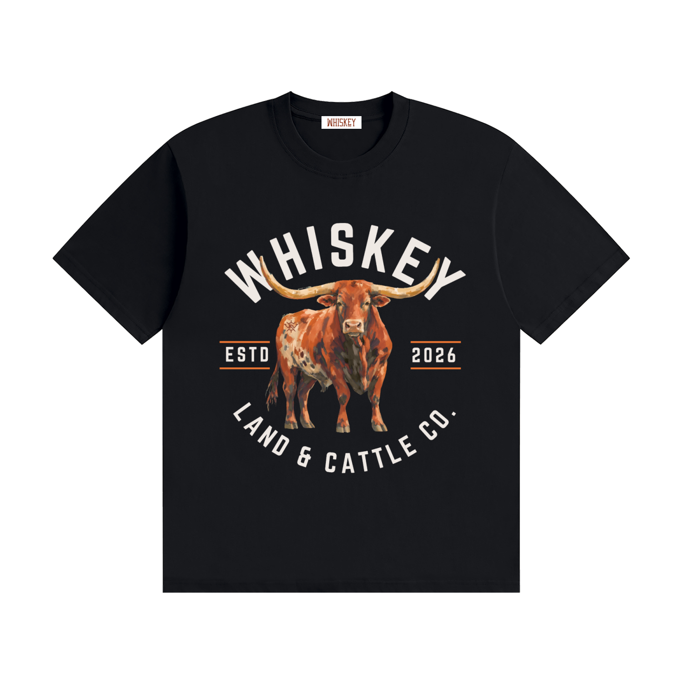 Whiskey Land and Cattle Seamless Cotton T-Shirt