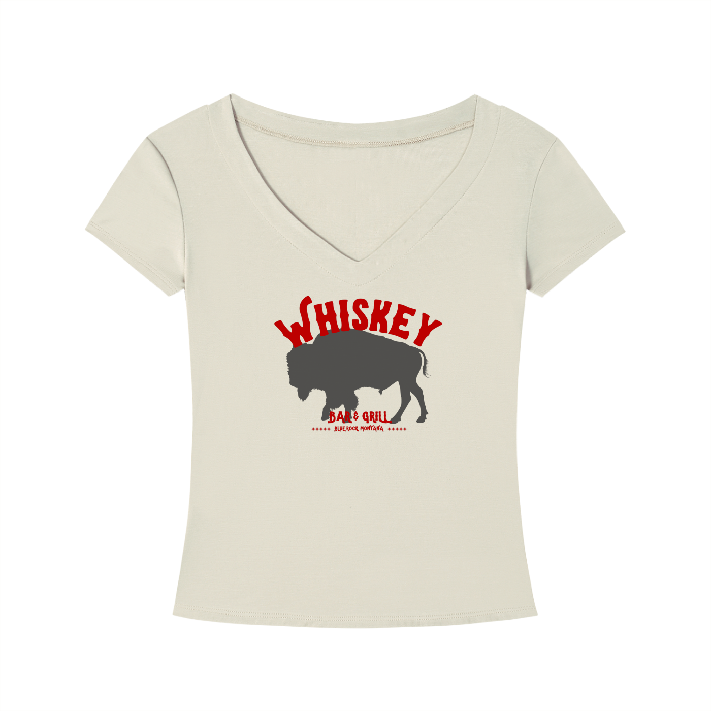 Whiskey Bar and Grill Tencel Slim Fit V-Neck T-Shirt