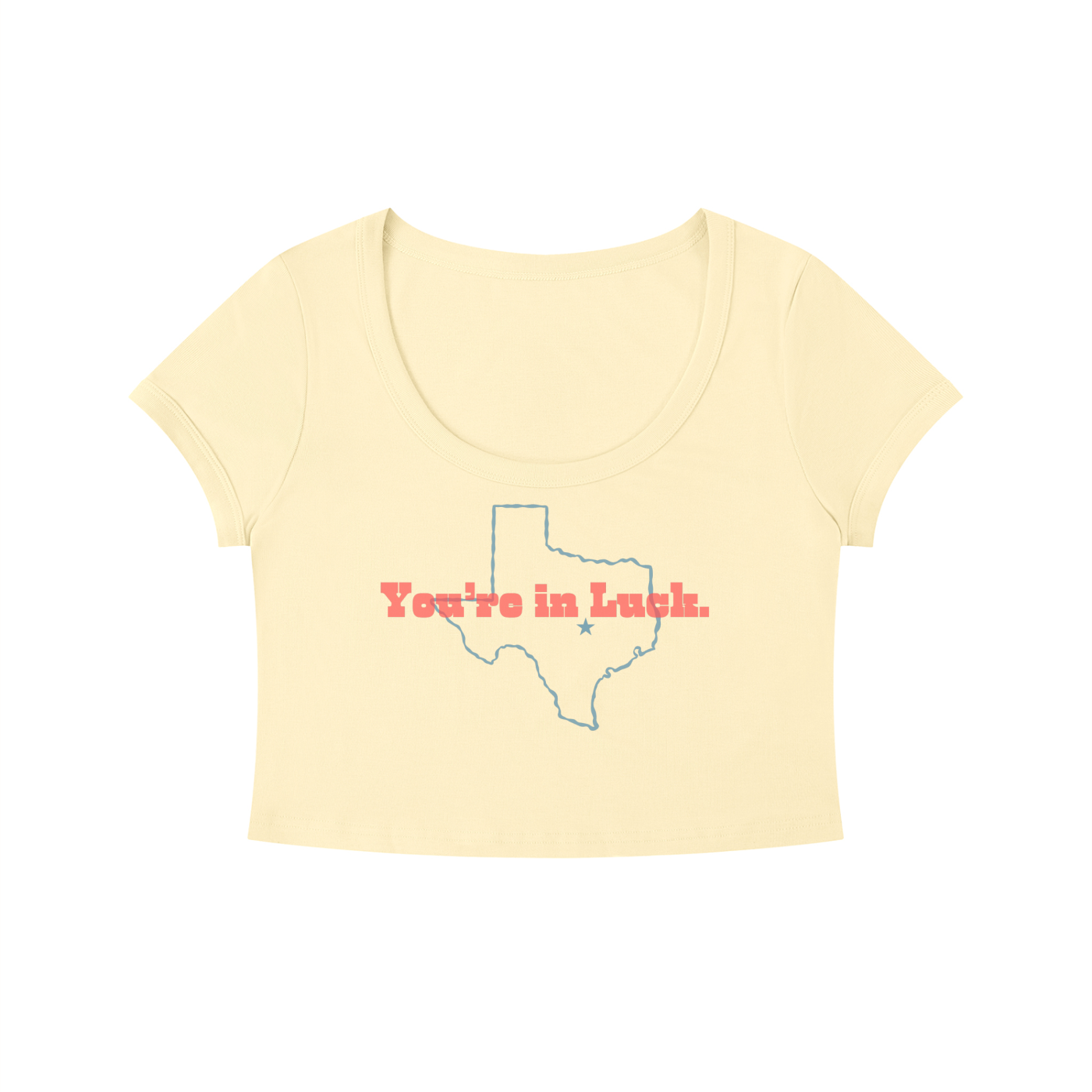 You're in Luck Women's Solid Color Slim Crop T-Shirt