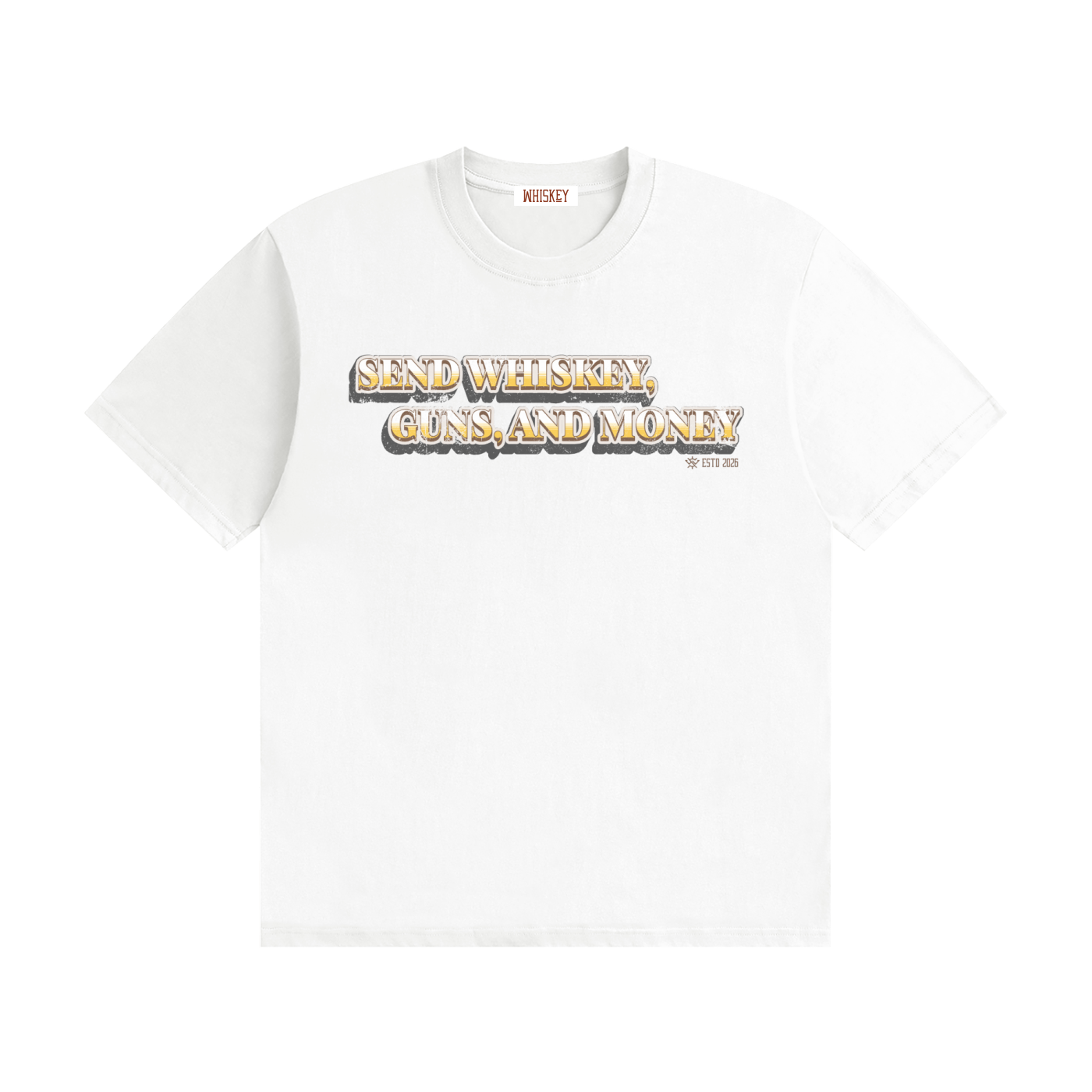 Send Whiskey, Guns, and Money Seamless Cotton T-Shirt