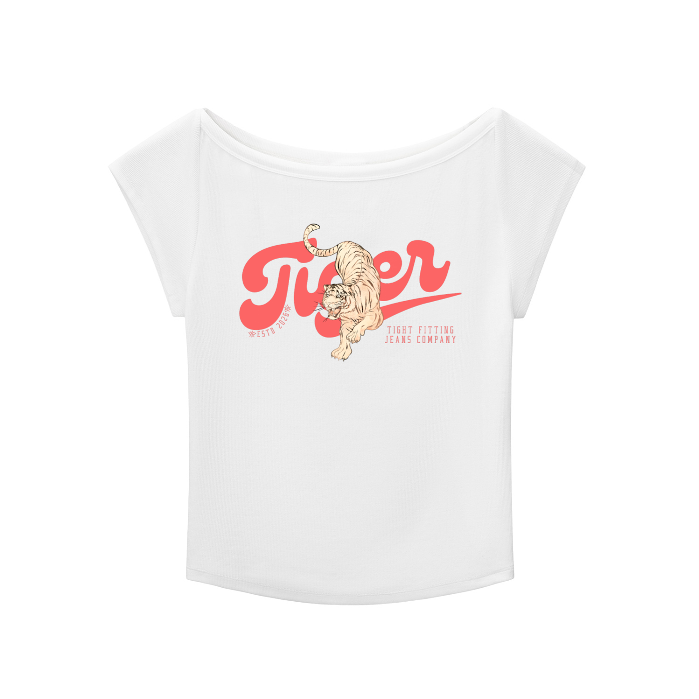 Tiger Tight Fitting Jeans Company Essential Wide Neck Baby T-shirt
