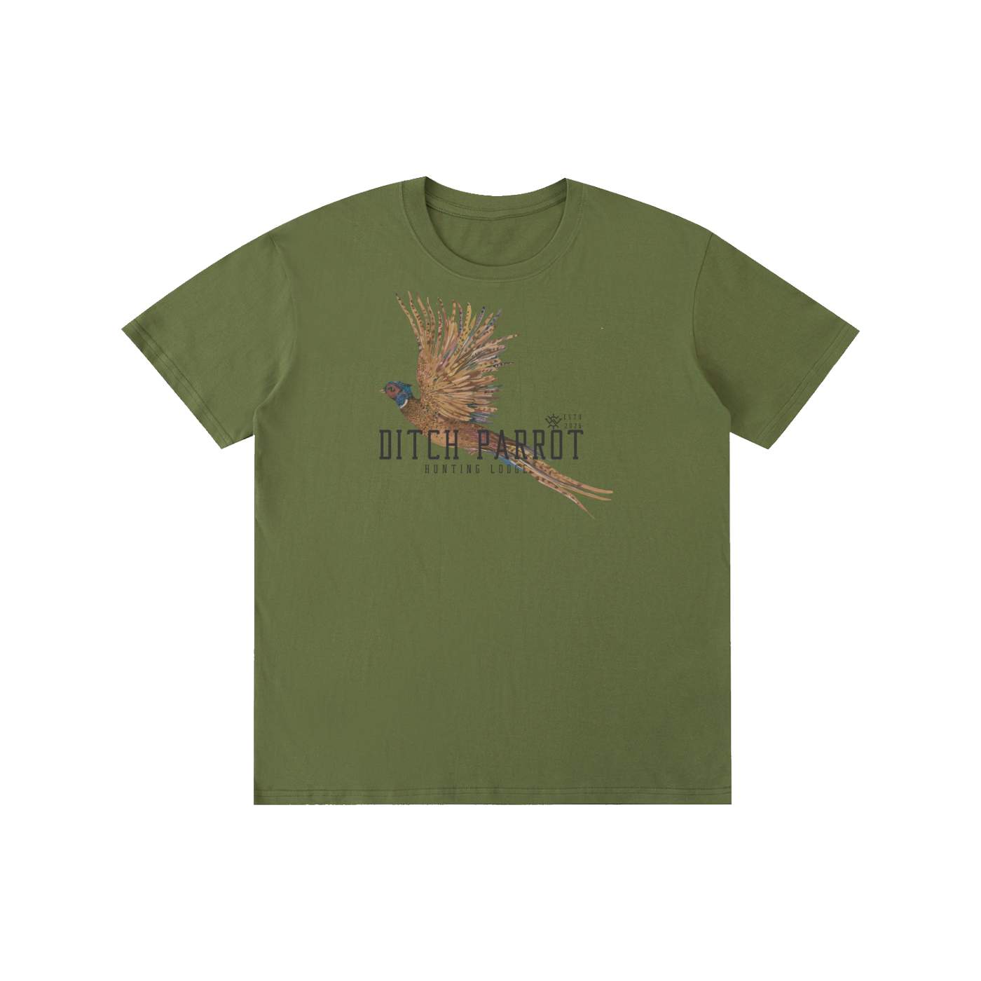 Ditch Parrot Hunting Lodge Pure Cotton Unisex T-Shirt