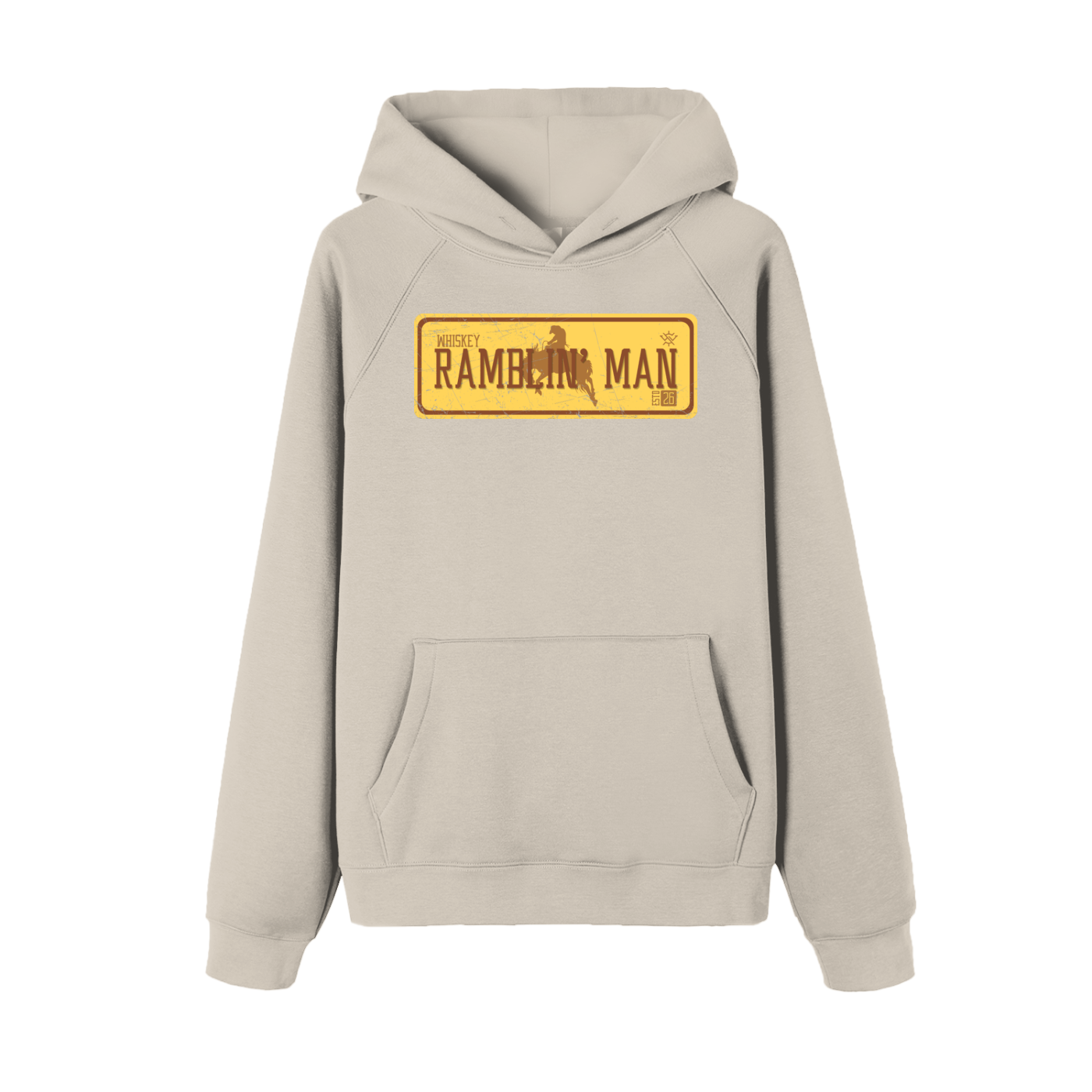 Vintage Plate Ramblin' Man Essential Raglan Sleeve Fleece Hoodie