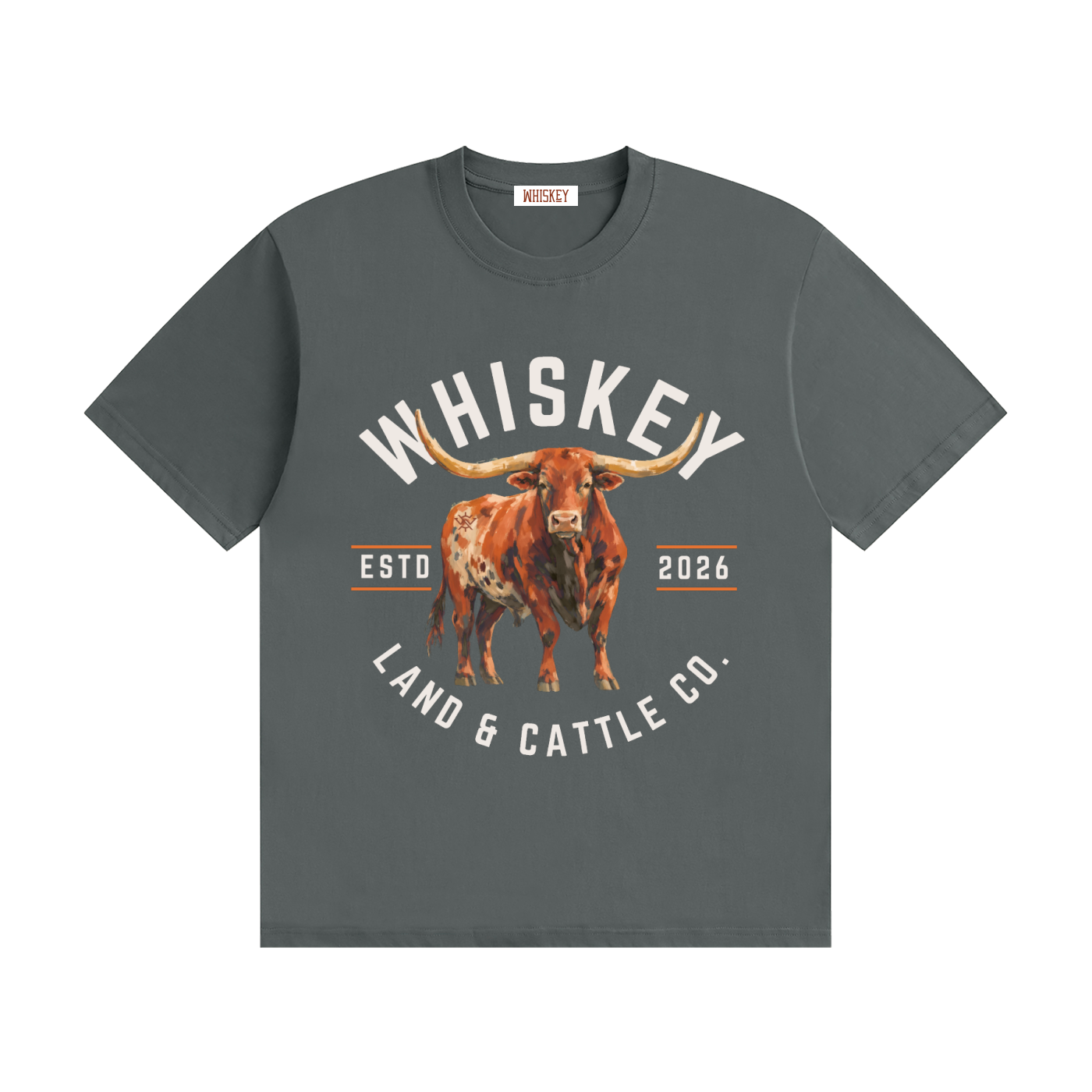 Whiskey Land and Cattle Seamless Cotton T-Shirt