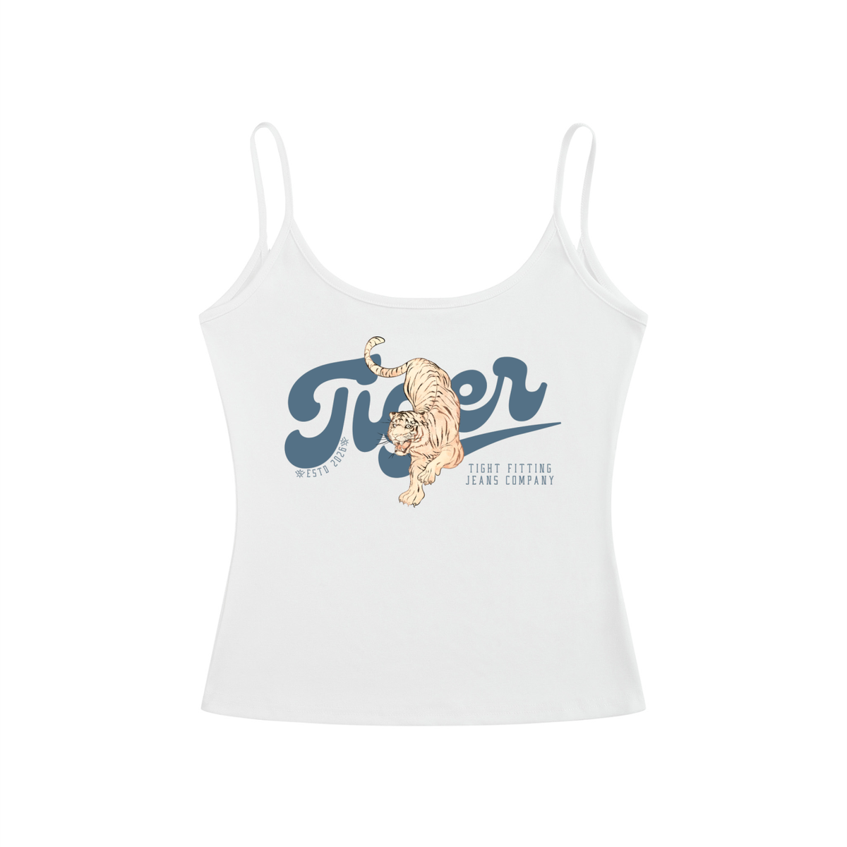 Tiger Tight Fitting Jeans Company Slim Fit Open-Back Tank Top