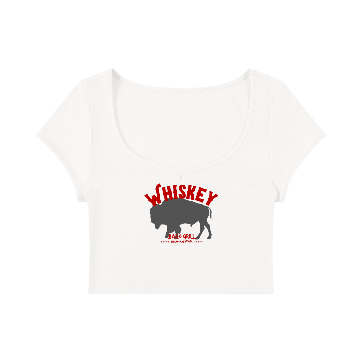 Whiskey Bar & Grill Women's Slim Cap Sleeve Crop T-Shirt