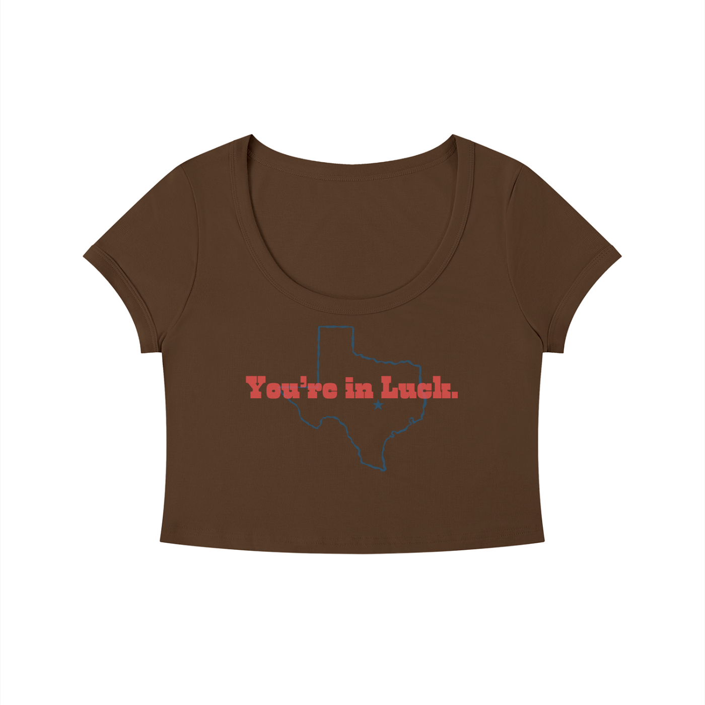 You're in Luck Women's Solid Color Slim Crop T-Shirt
