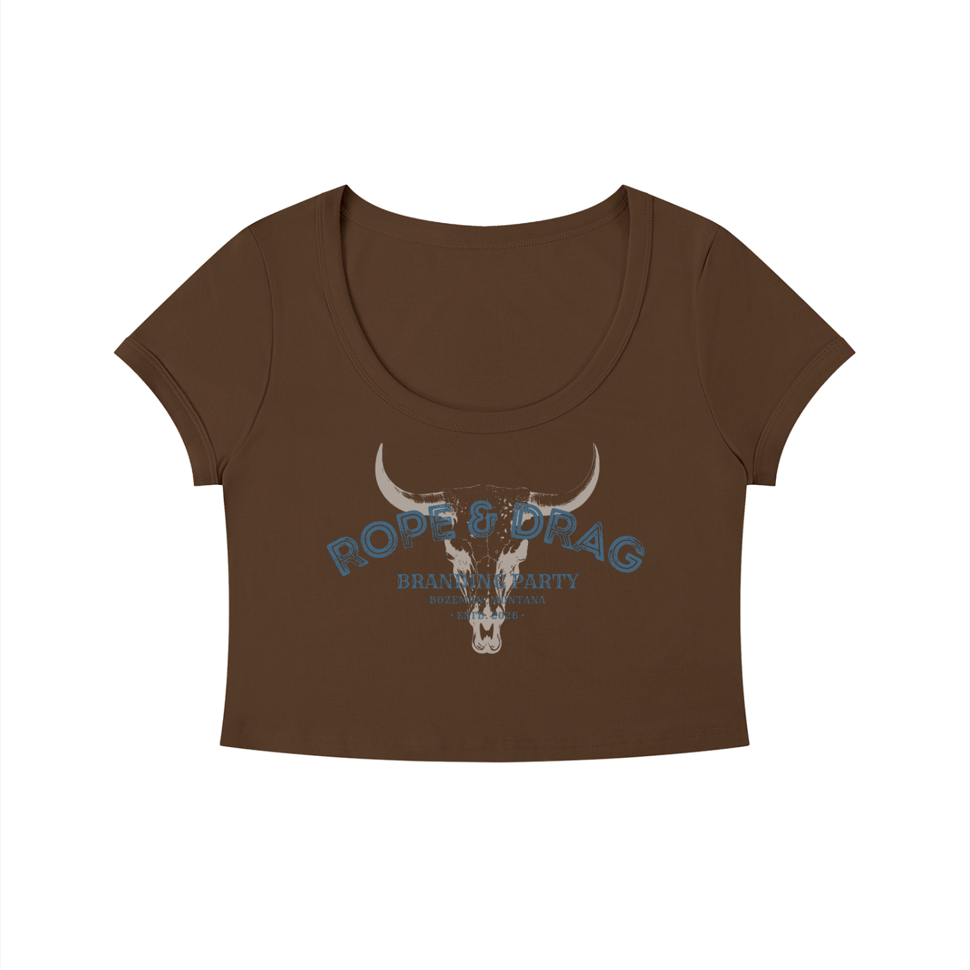 Rope and Drag Women's Solid Color Slim Crop T-Shirt