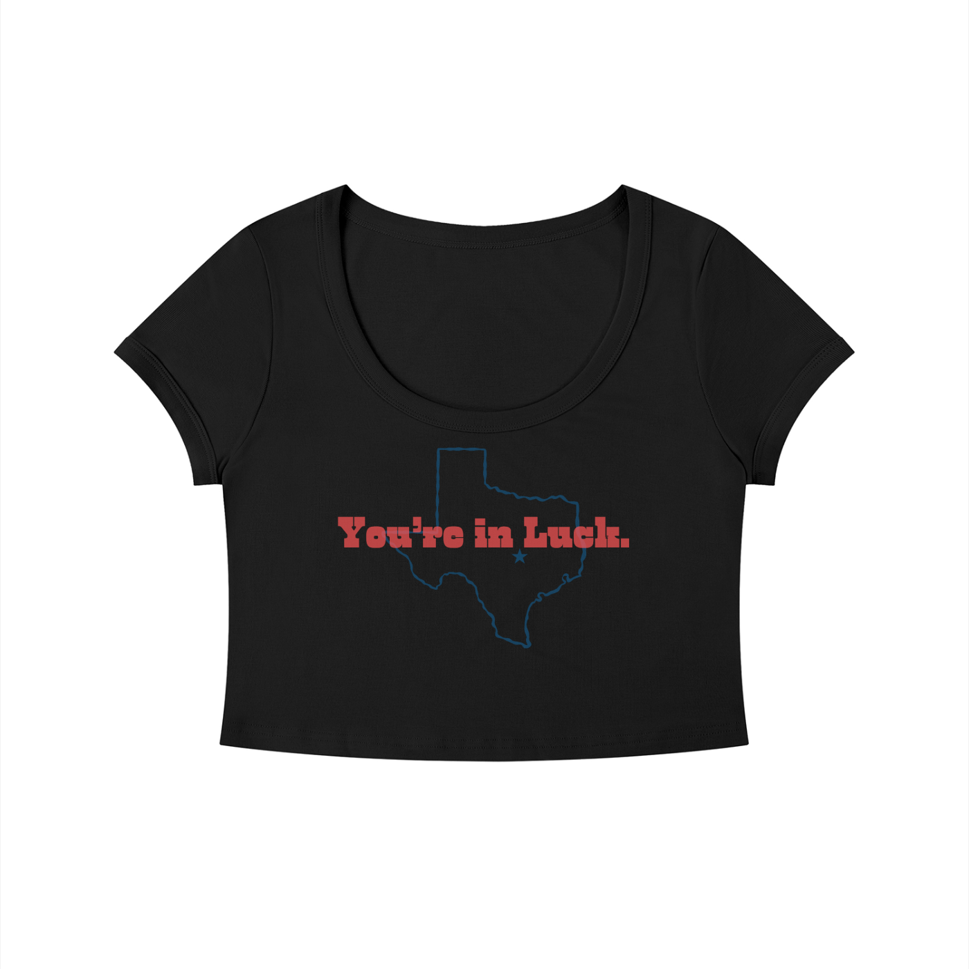 You're in Luck Women's Solid Color Slim Crop T-Shirt