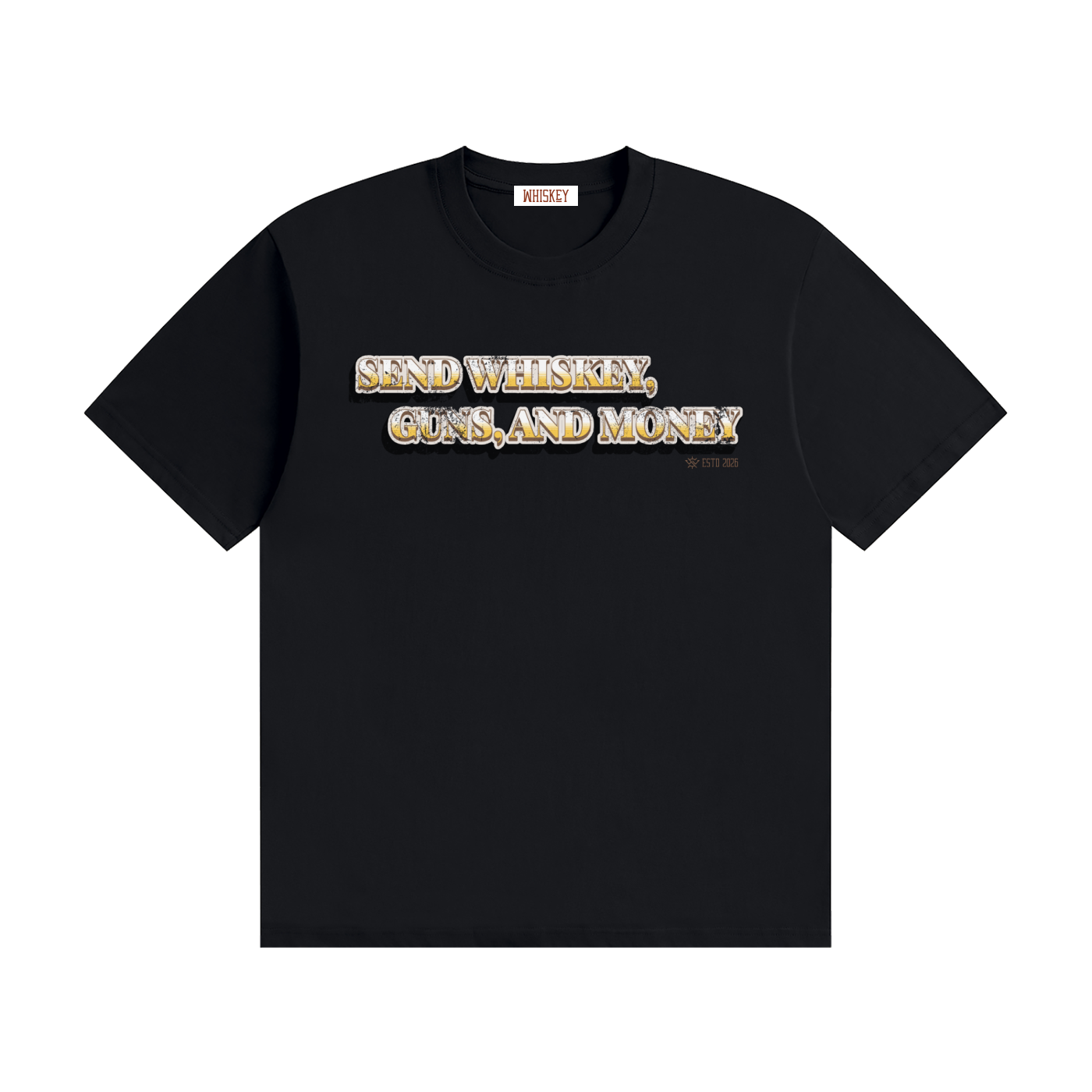 Send Whiskey, Guns, and Money Seamless Cotton T-Shirt