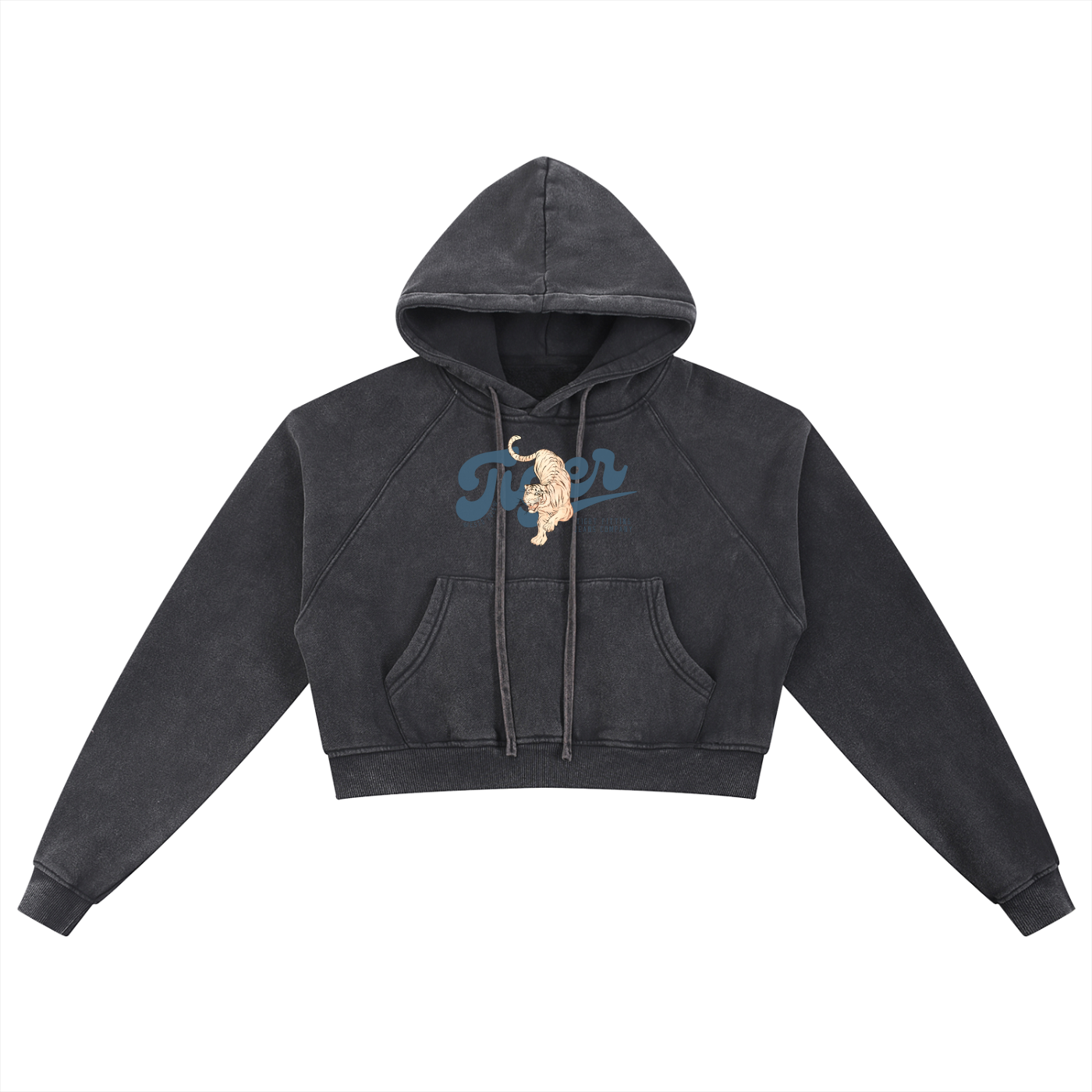 Tiger Tight Fitting Jean Company Snow Washed Cropped Hoodie