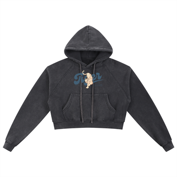 Tiger Tight Fitting Jean Company Snow Washed Cropped Hoodie