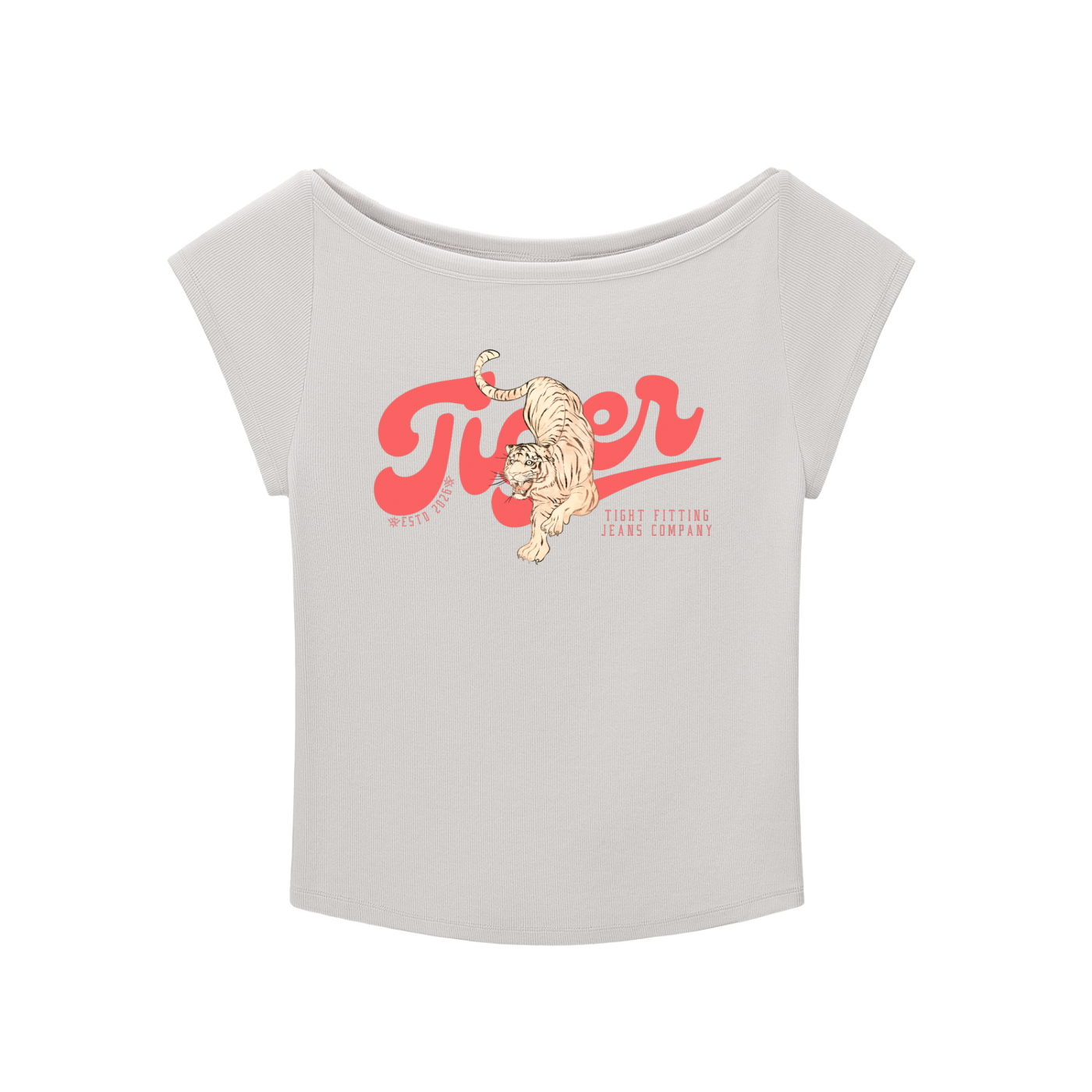 Tiger Tight Fitting Jeans Company Essential Wide Neck Baby T-shirt