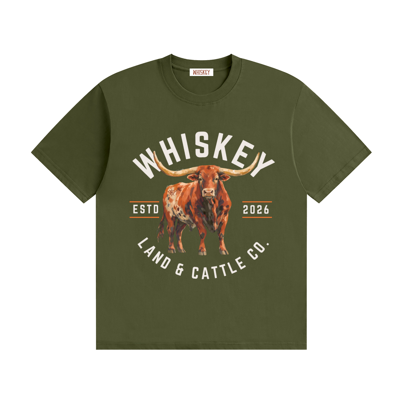 Whiskey Land and Cattle Seamless Cotton T-Shirt