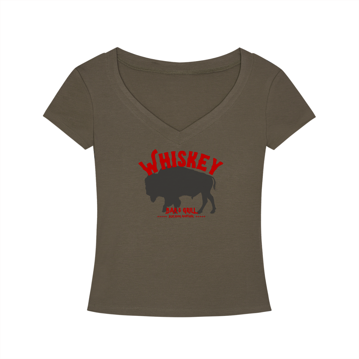 Whiskey Bar and Grill Tencel Slim Fit V-Neck T-Shirt