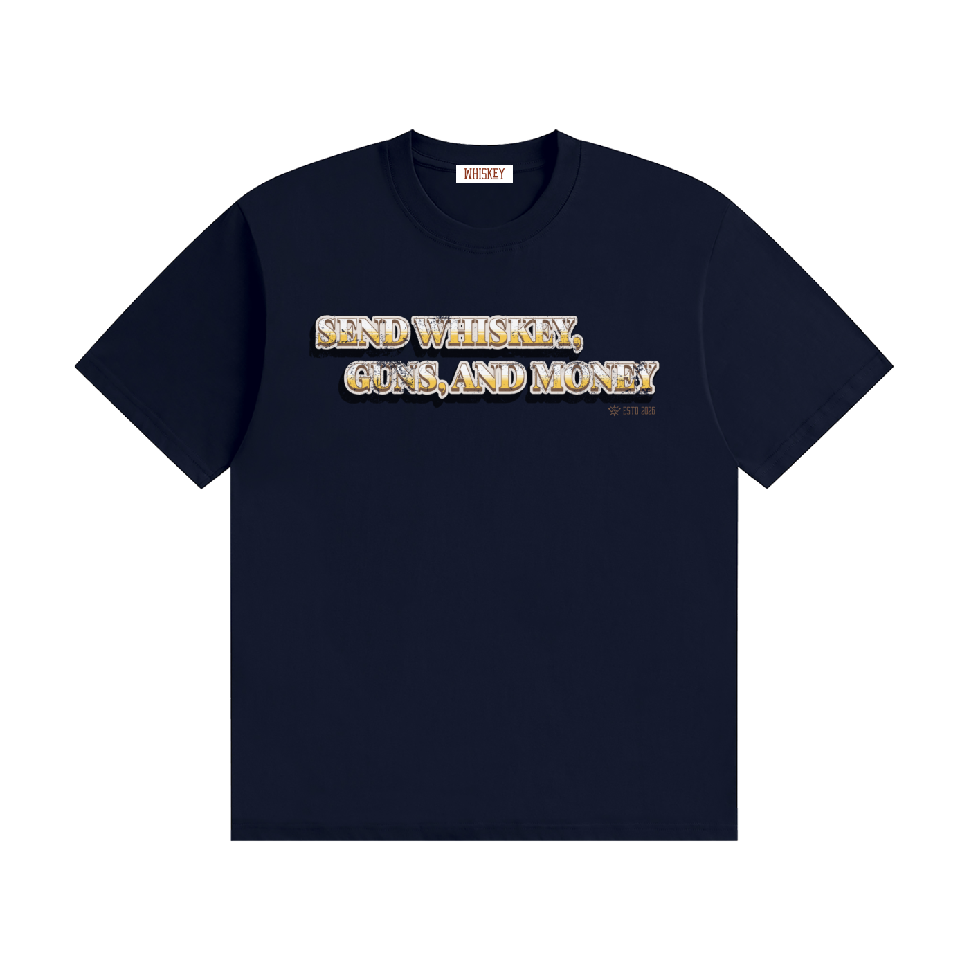 Send Whiskey, Guns, and Money Seamless Cotton T-Shirt