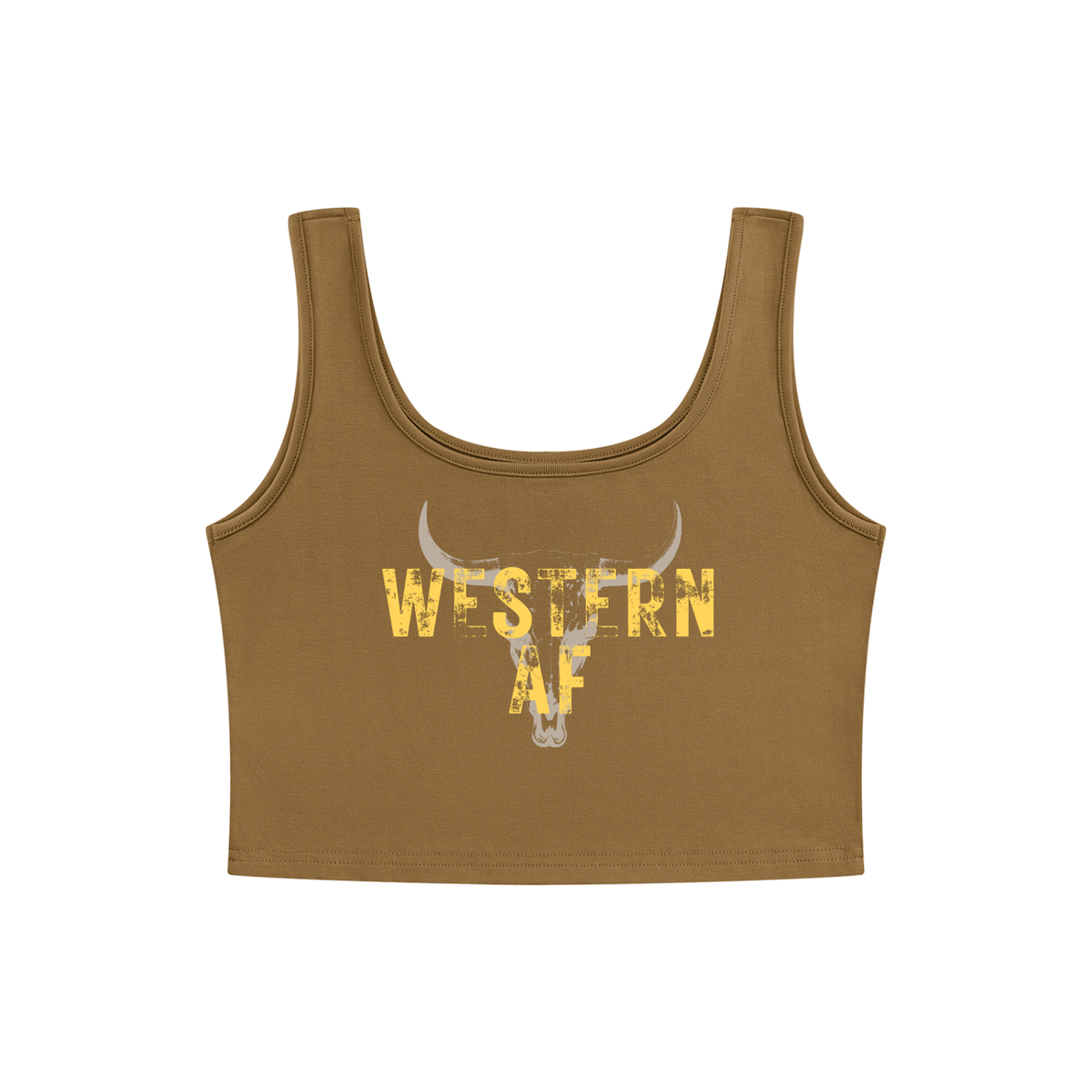 Western AF Vintage Cattle Skull Women's Cropped Tank Top