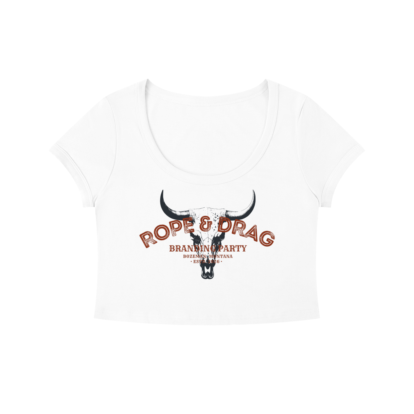 Rope and Drag Women's Solid Color Slim Crop T-Shirt