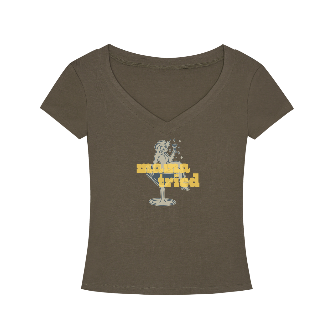 Mama Tried Tencel Slim Fit V-Neck T-Shirt