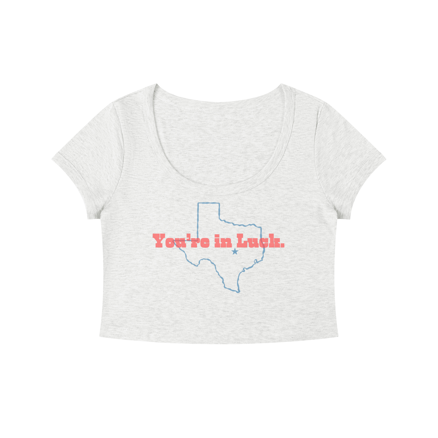 You're in Luck Women's Solid Color Slim Crop T-Shirt