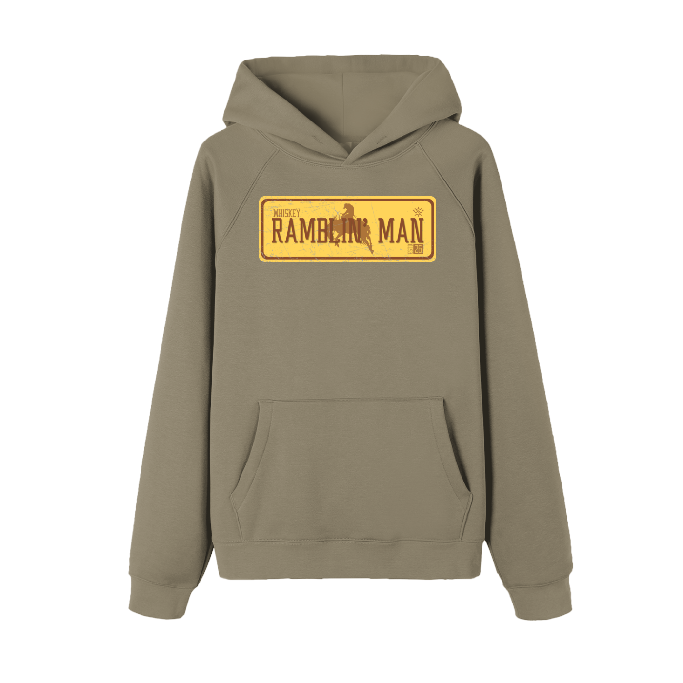 Vintage Plate Ramblin' Man Essential Raglan Sleeve Fleece Hoodie