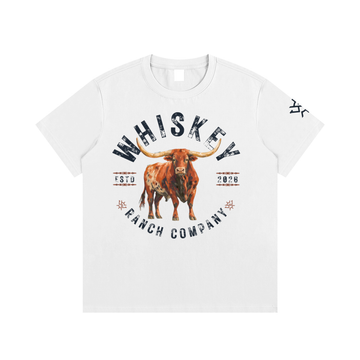 Whiskey Ranch Company Longhorn Essential Cotton T-Shirt