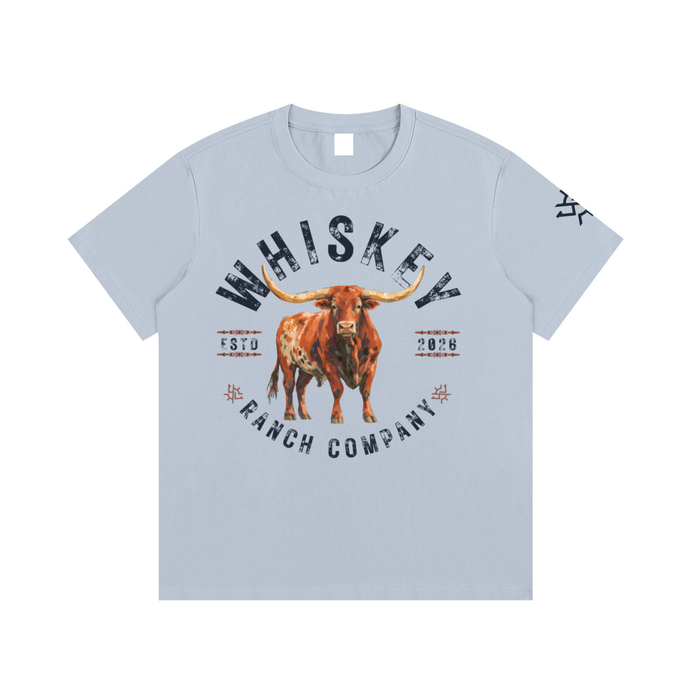 Whiskey Ranch Company Longhorn Essential Cotton T-Shirt