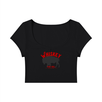 Whiskey Bar & Grill Women's Slim Cap Sleeve Crop T-Shirt