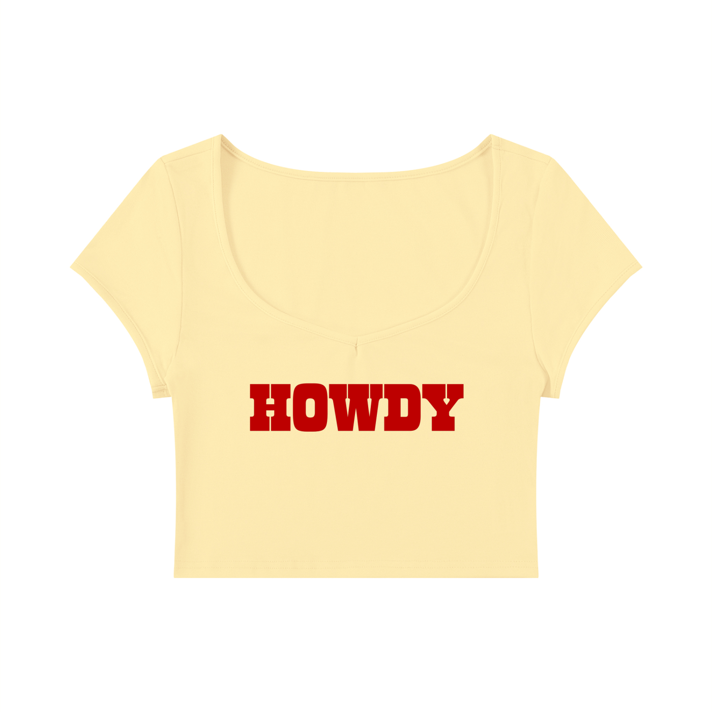 Howdy Women's Slim Cap Sleeve Crop T-Shirt