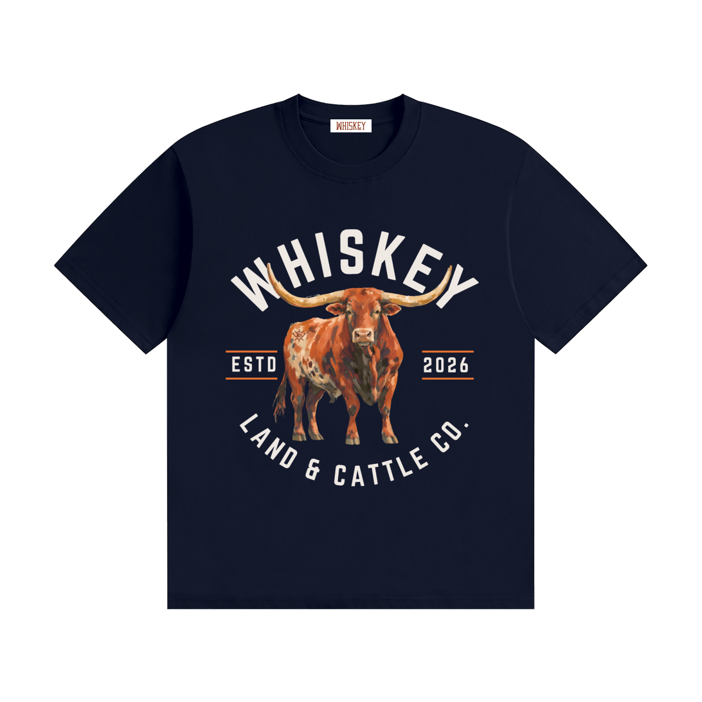 Whiskey Land and Cattle Seamless Cotton T-Shirt