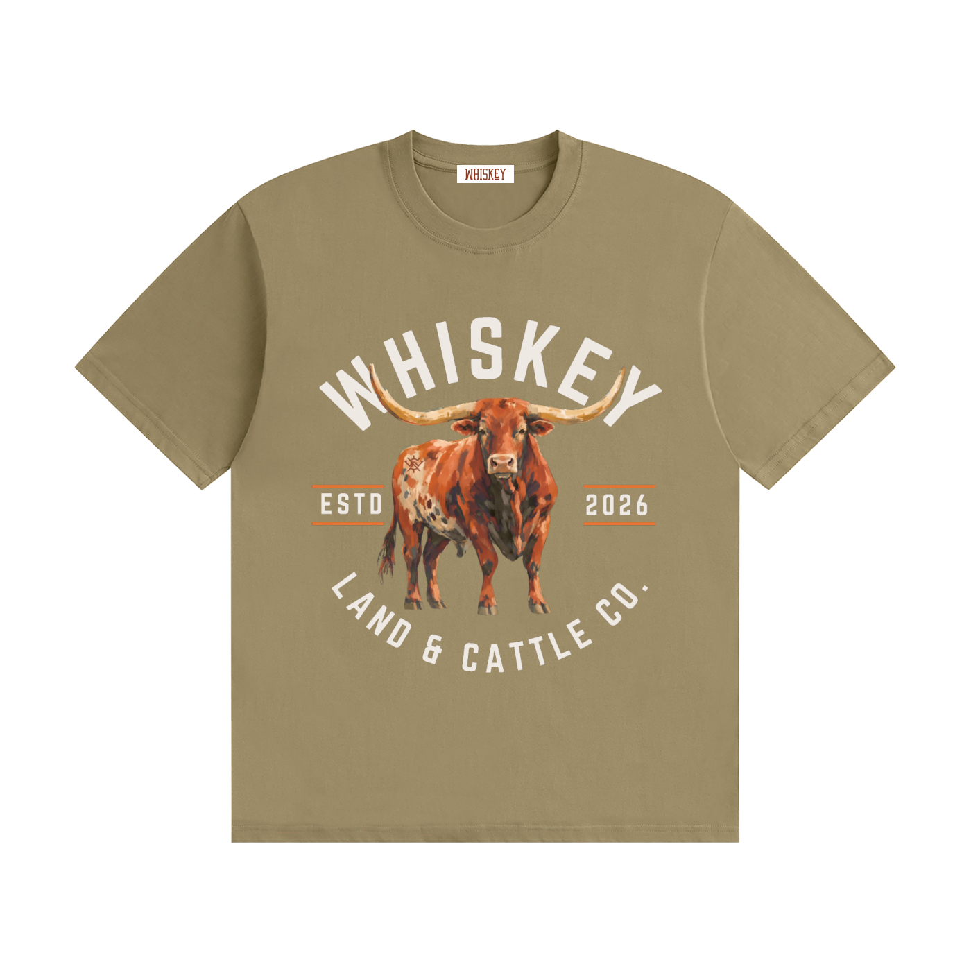 Whiskey Land and Cattle Seamless Cotton T-Shirt