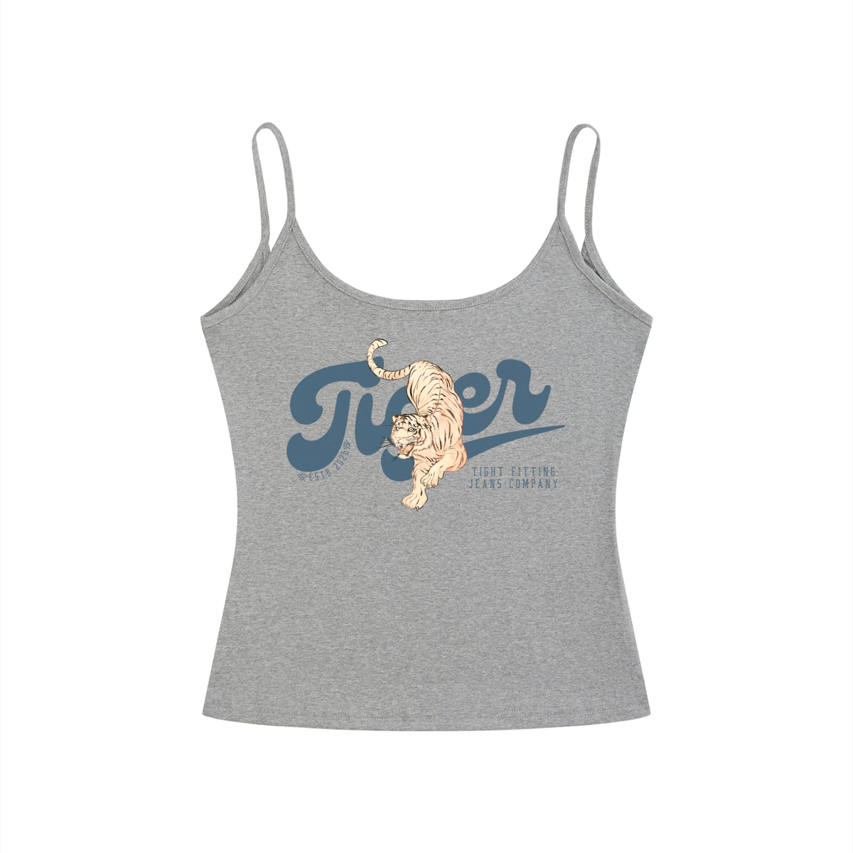 Tiger Tight Fitting Jeans Company Slim Fit Open-Back Tank Top