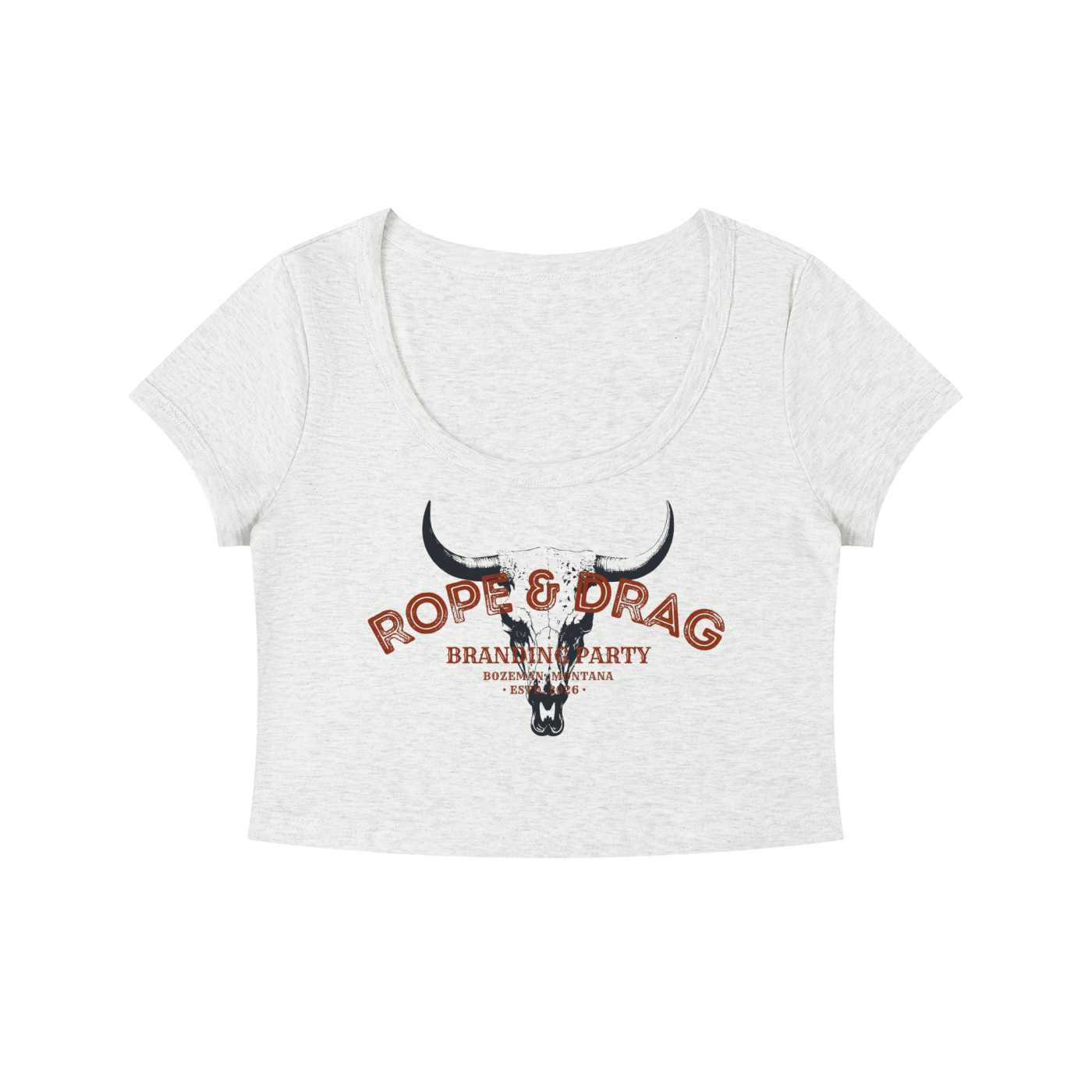 Rope and Drag Women's Solid Color Slim Crop T-Shirt