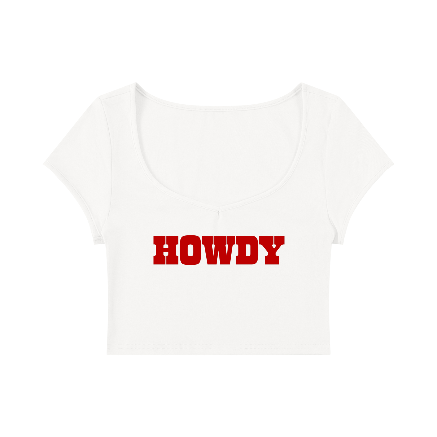 Howdy Women's Slim Cap Sleeve Crop T-Shirt