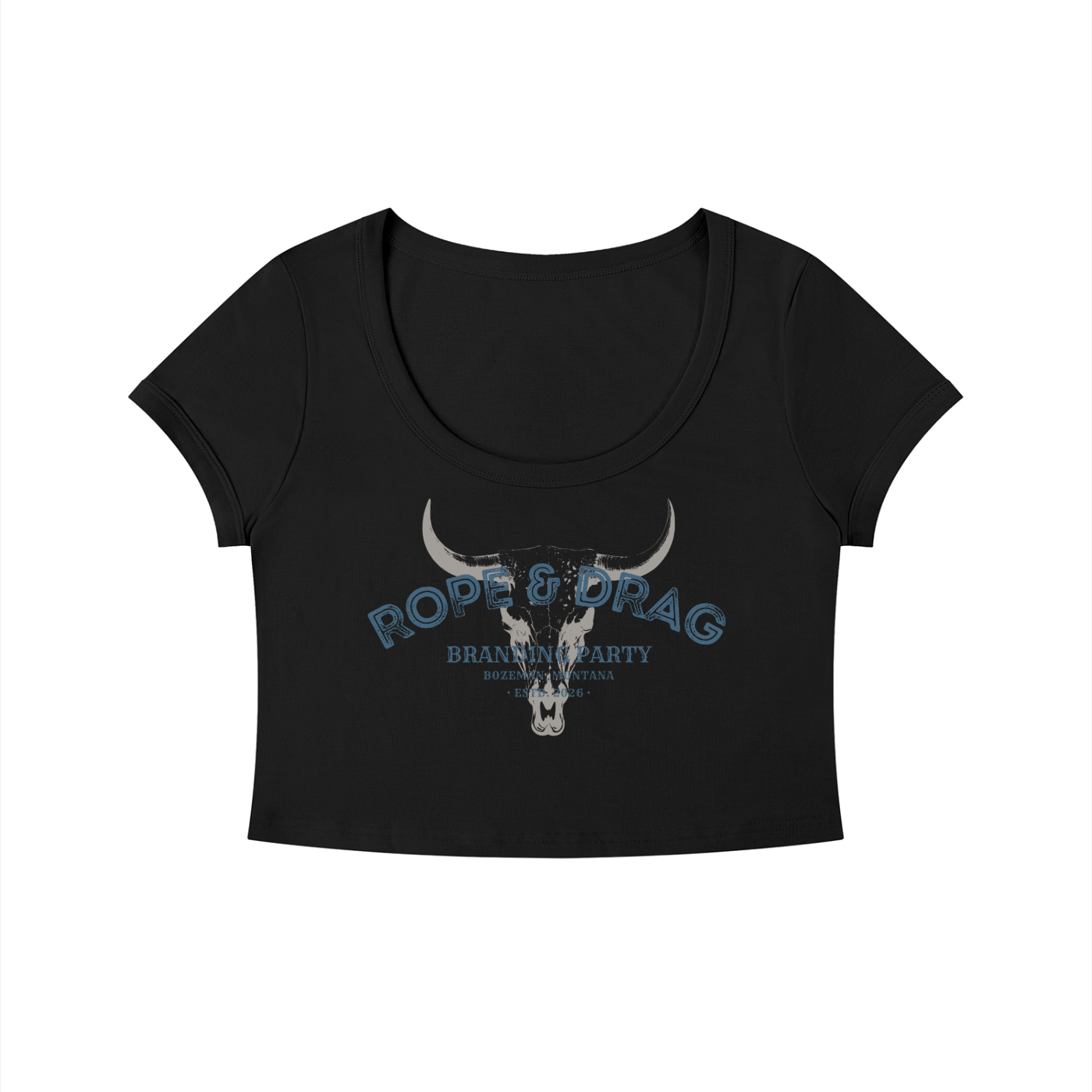 Rope and Drag Women's Solid Color Slim Crop T-Shirt
