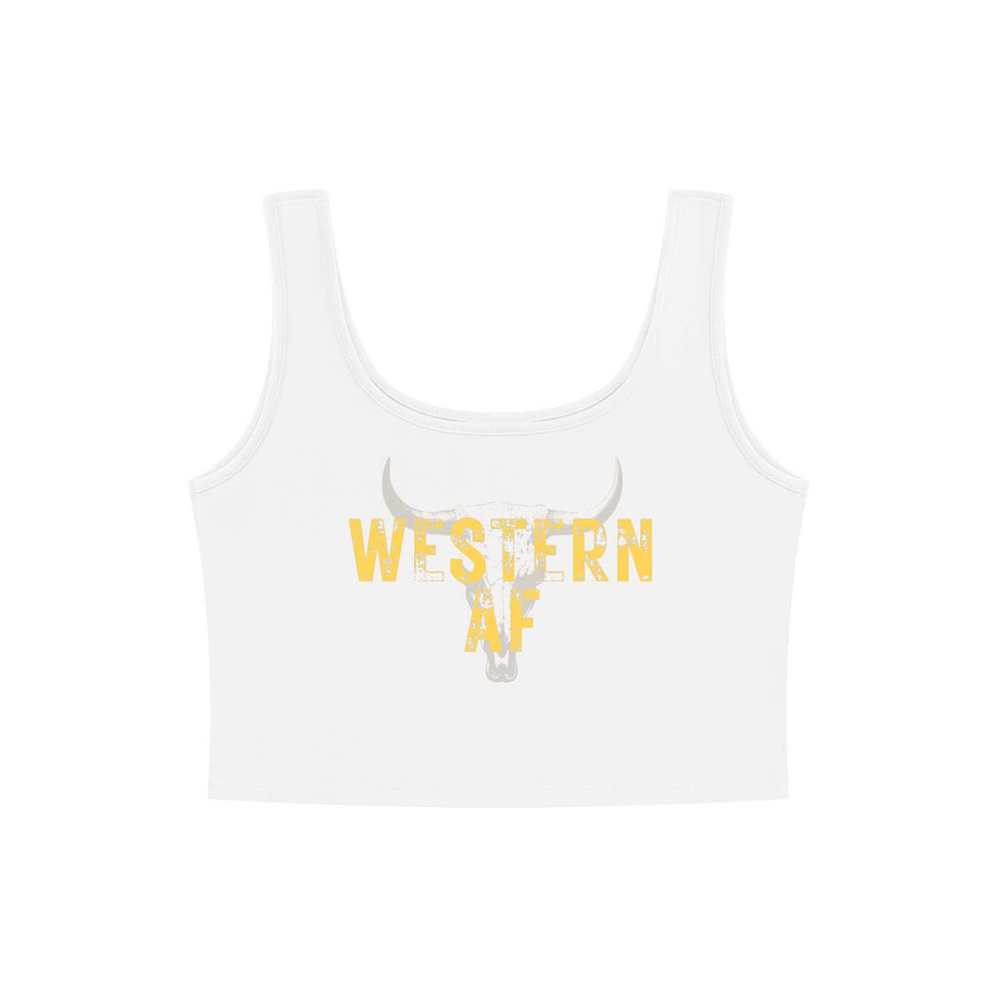 Western AF Vintage Cattle Skull Women's Cropped Tank Top
