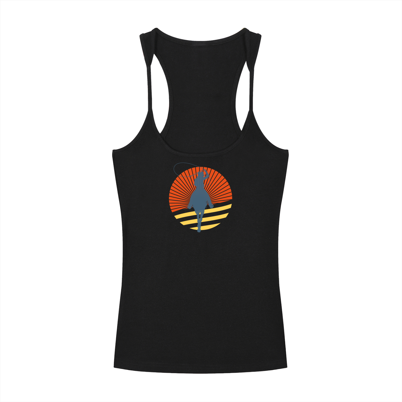 Retro Cowgirl Slim Fit Ribbed Racerback Tank Top