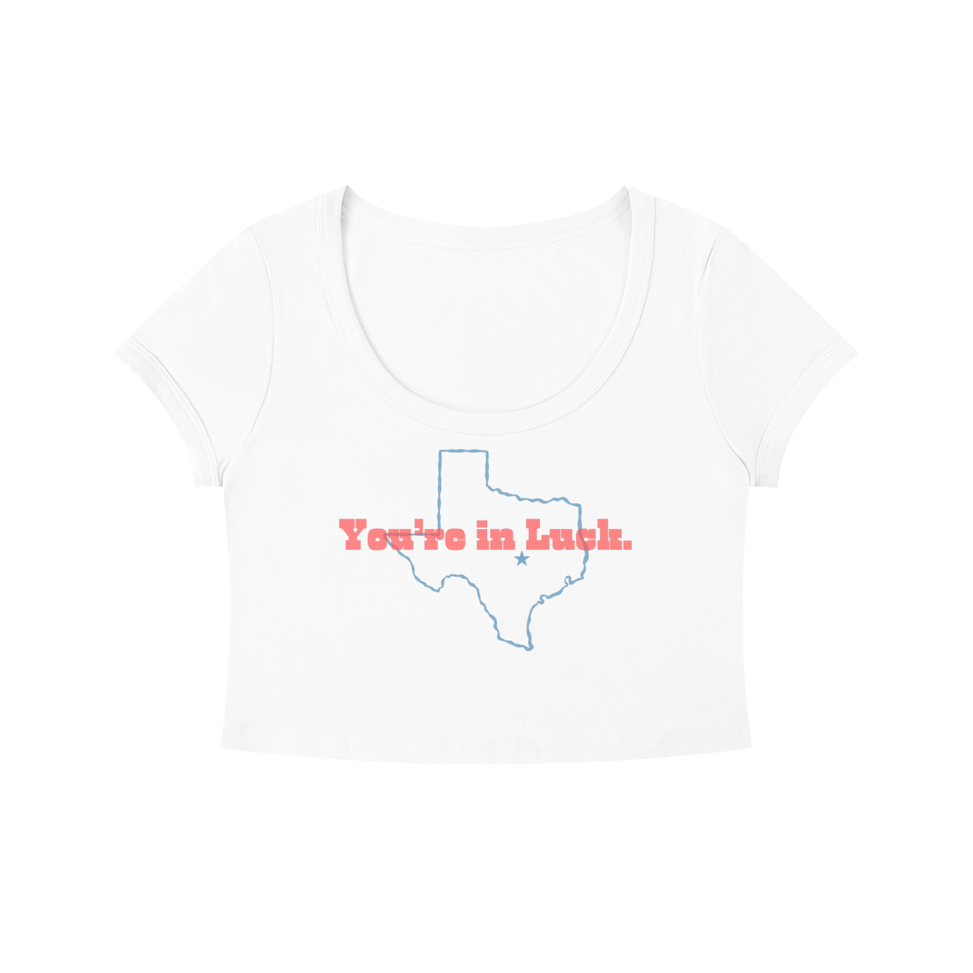 You're in Luck Women's Solid Color Slim Crop T-Shirt